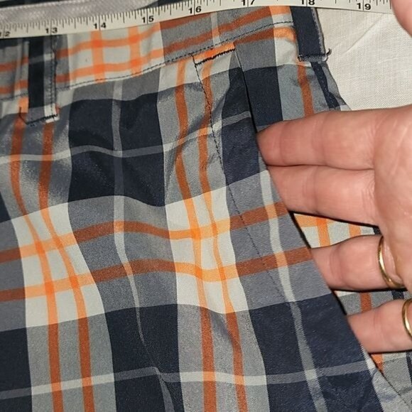 Callaway Golf Embroidered Logo Plaid Flat Front‎ Athletic Sz 36 Shorts w Pockets - Picture 3 of 10